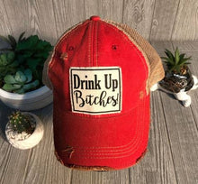 Drink Up Bitches Distressed Trucker Hat Baseball Cap