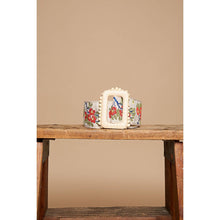 Cream Ruby Floral pattern print square buckle POL belt: