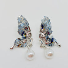 Pearl Pendant Crystal Wings Butterfly Earrings: Butterfly