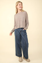 Oversized Casual Knit Top: Mocha