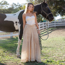 Latte Desert Dream Flow All Lace Shirred Waist Trousers