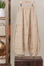 Beige Casual Textured Pants