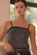 Black Sparkle Rhinestone Cami Top