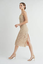 Nude Corset Lace Bustier Midi Dress