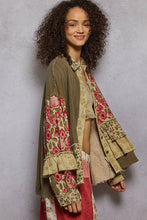 Raspberry Multi Long sleeve double gauze patchwork shirred ruffle POL shirts