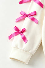 Feeling Extra Grin-mas white top with pink bows