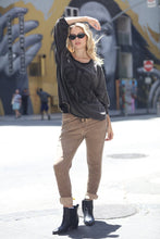 Black Frayed Peace Top