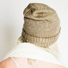 Taupe Sequin Lurex Slouchy Beanie