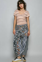 Black Jacquard Floral Twill Patch Waist Loop Jogger POL Pants