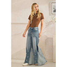 Denim Washed Bleached Wide Leg Oli+Hali Jeans