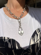 Silver Heart Lock Necklace
