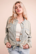 Denim Mineral Washed Oversized Gauze Shacket Jacket