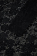 Black Sheer Floral Lace Mesh Mock Neck Long Sleeve Top