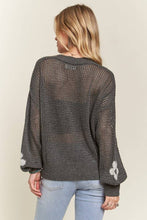 LIGHTWEIGHT FLORAL SWEATER CARDIGAN - CESW3607: IVORY / S-M-L(2-2-2)