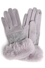 Solid Faux Fur Cuffs Gloves