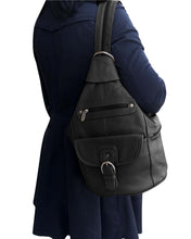 Brown cowhide leather backpack