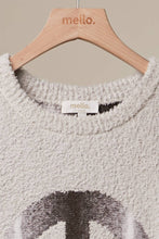 Ivory Boho Peace Sign Pullover Kint Sweater