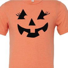 Autumn Pumpkin Face with Eyelashes Bella Canvas Tee