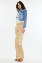 Medium Light Crop Fray Bottom Hem Kancan Jacket