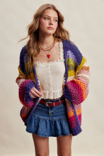 Rainbow Hand-Crochet Open Cardigan