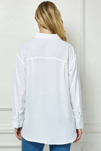 White Oversized Boyfriend Light Weight Air flow Button Up Shirt