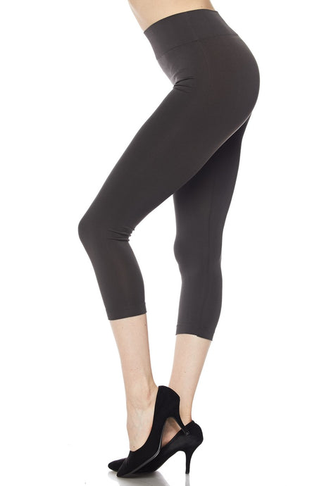 Charcoal Stretchy Seamless Capri Leggings 6/2/25 9951