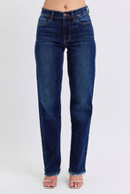 Dark Mid Rise Straight Leg with Fray Hem Judy Blue Jeans