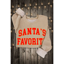 Mineral Dusty Green Santa's Favorite Glitter Sweathirt