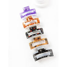 Halloween Rectnagle Cut out Hair Claw Clips: MIX COLOR / ONE(12)