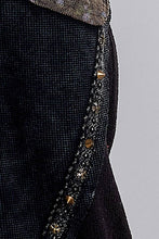 Black Multi High Rise Thermal French Terry Knit Patch Jogger POL Pants