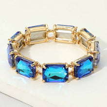 Multi Emerald Cut Stone Stretch Evening Bracelet