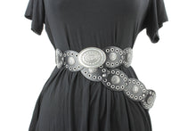 Leather Disc Belt with Western Silver Grommet