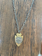 Brass Arrowhead Buffalo Nickel Silver Metal Chain Necklace