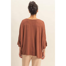 Chestnut Batwing 3/4 Sleeve Oversized Top
