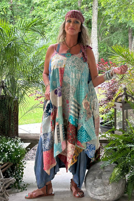 Patchwork Sunrise Jaded Gypsy Dress