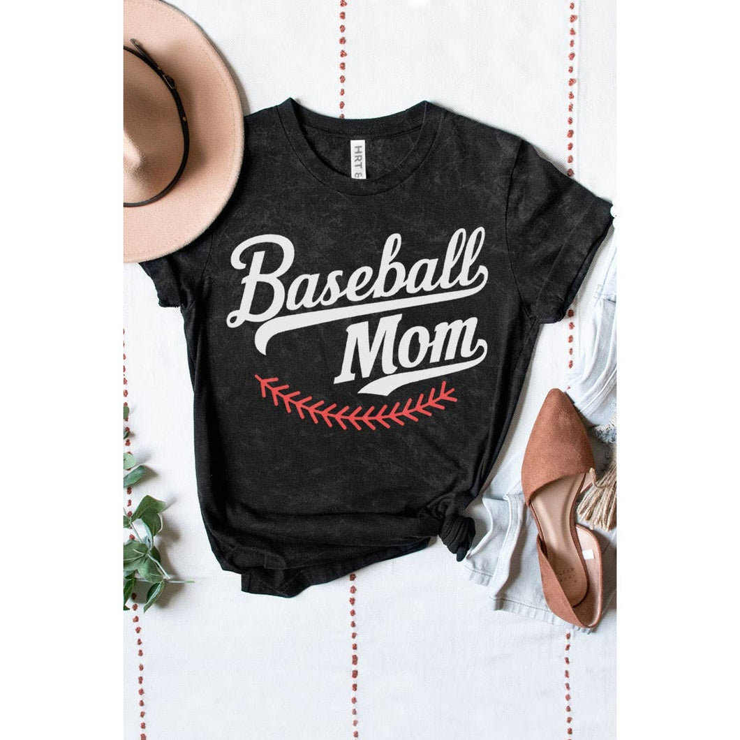 Mineral Black Baseball Mom Graphic Tee