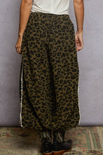 Olive Leopard Leopard print crochet patch elastic waist woven jogger POL pants
