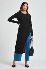Black Longline Tunic w/ Buttons