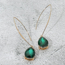 Peach Teardrop Stone Cluster Long Drop Earrings