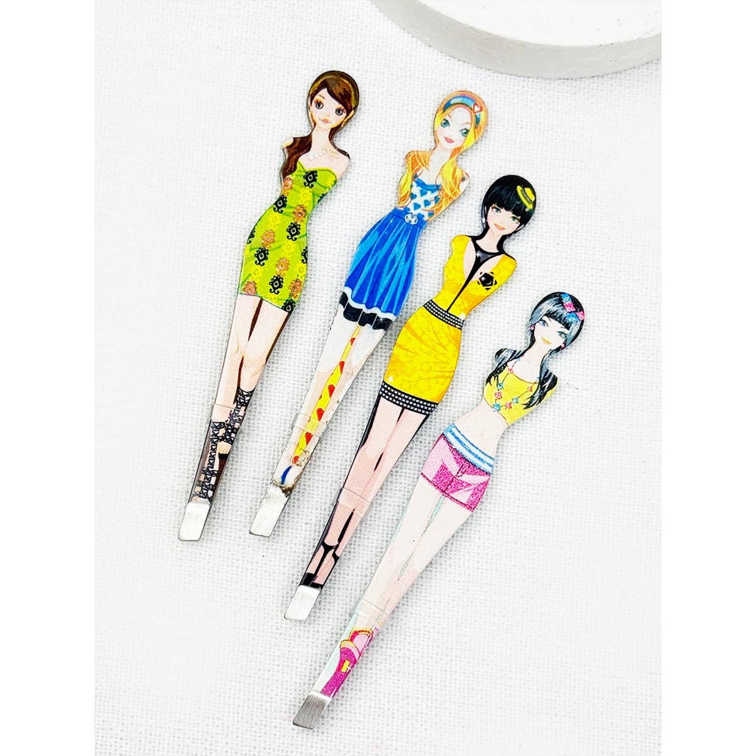 Professional Girl Eyebrow Tweezer: MIX COLOR / ONE(12)