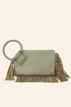 Stone Fringe Cuff Clutch Tassel Wristlet Clutch Bag
