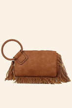 Stone Fringe Cuff Clutch Tassel Wristlet Clutch Bag