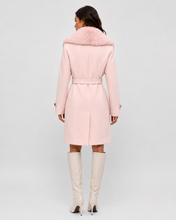 Baby Pink Citrus Solstice Faux Fur Collar Coat