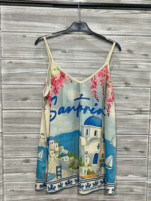 Sky Blue Printed Top