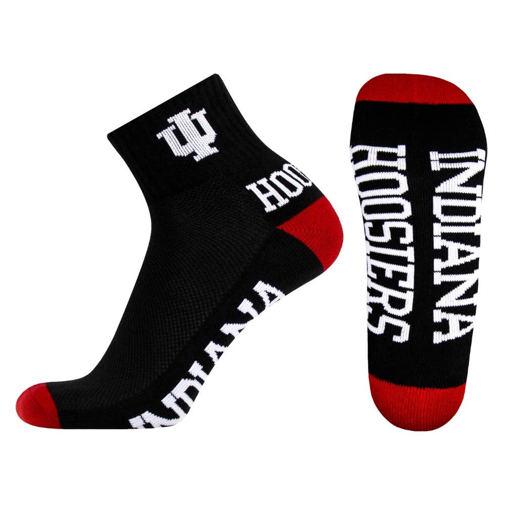 Indiana Hoosiers Black Quarter Socks