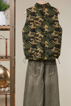 Green Reversible Lined Puffer Vest with Zip Front