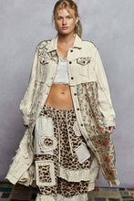Natural Collar neck double gauze contrast maxi length POL jacket