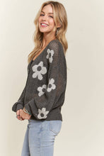 LIGHTWEIGHT FLORAL SWEATER CARDIGAN - CESW3607: IVORY / S-M-L(2-2-2)