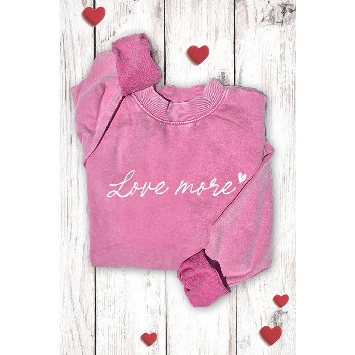 Mineral Hot Pink Love More Graphic Sweatshirt