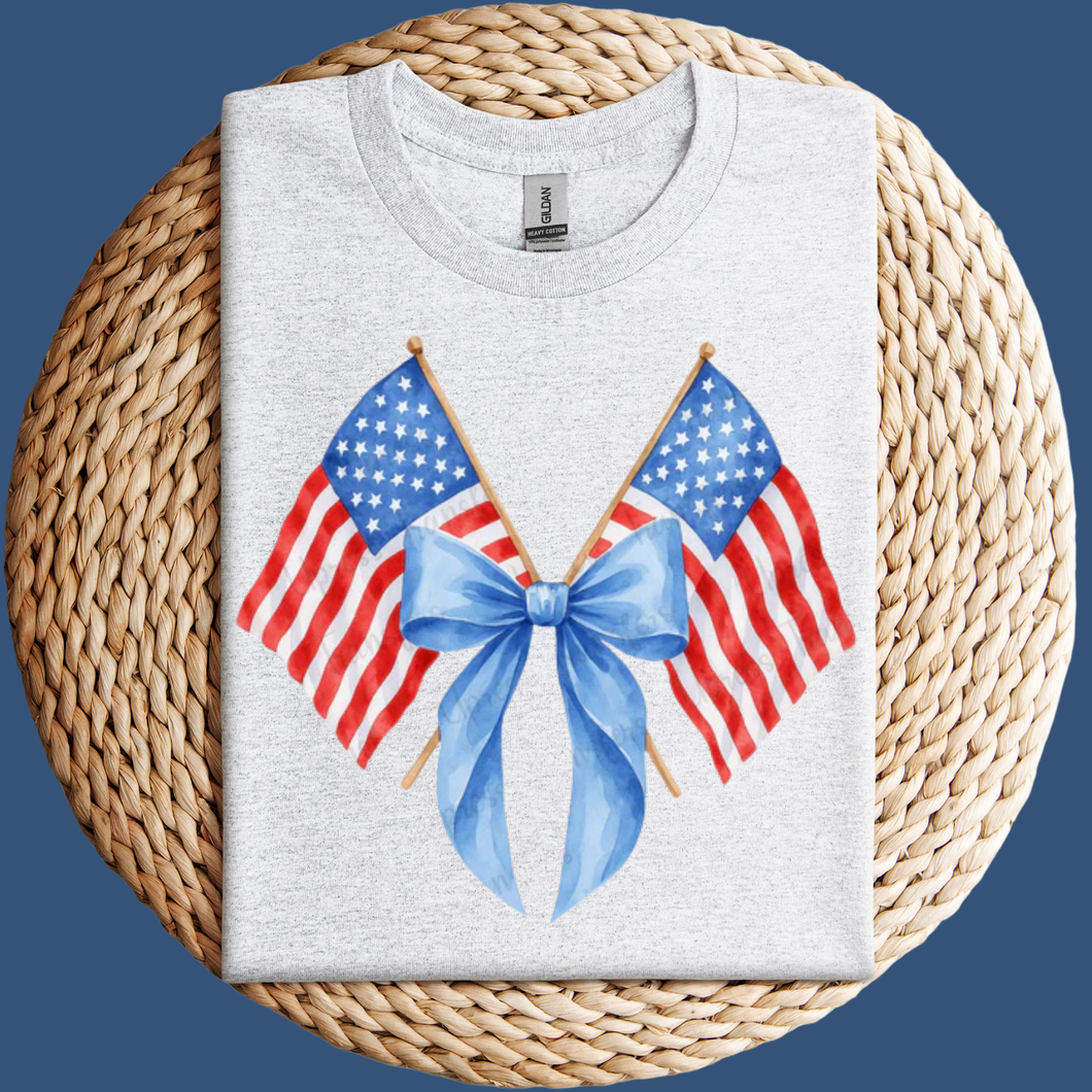 Bow and American flags shirt